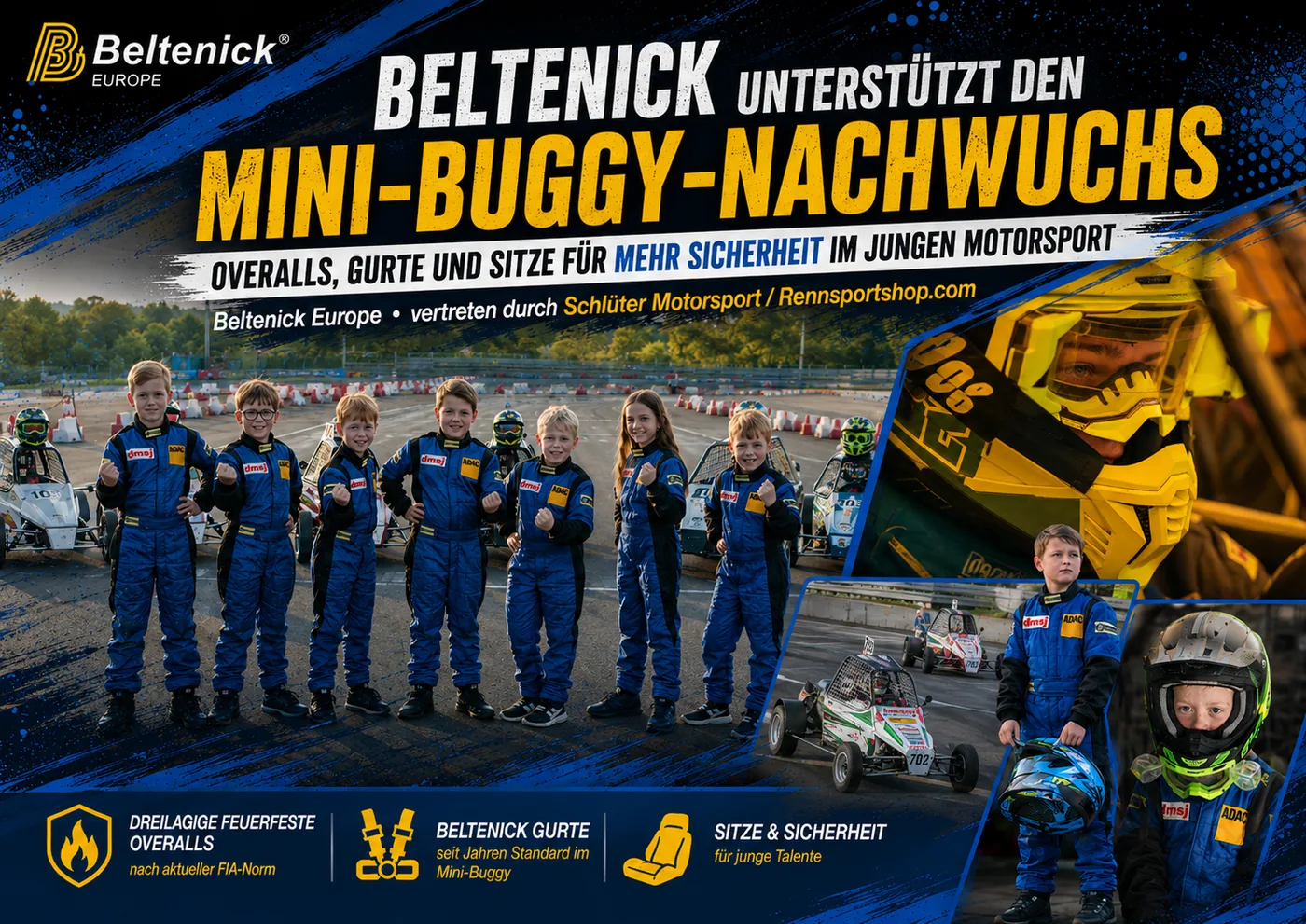 Beltenick unterstützt den Mini-Buggy-Nachwuchs mit Overalls, Gurten und Sitzen